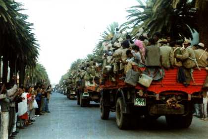 1991 EPLF soldiers entering Asmara Eritrea