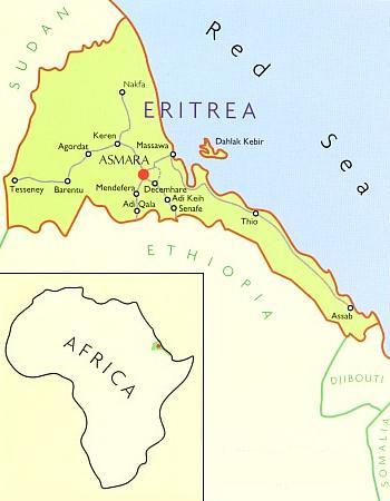 Map of Eritrea and Africa