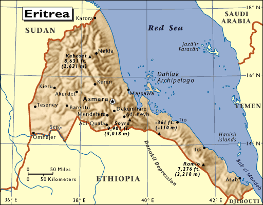 Map of Eritrea 