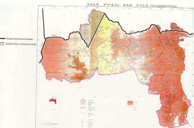 Image result for map published in the Tigrayan capital, Mekele,.