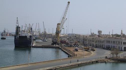 View over Massawa - the dockyards and the old town.