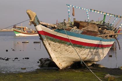 Beached dhows Massawa Eritrea