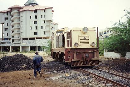 Train passing the Island of Tualud Massawa Eritrea