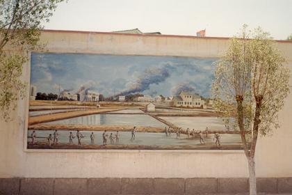 This wall painting showing fierce fighting in the salt ponds of Massawa