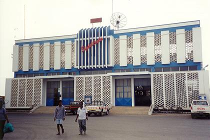 The cinema of Massawa at the end of the causeway