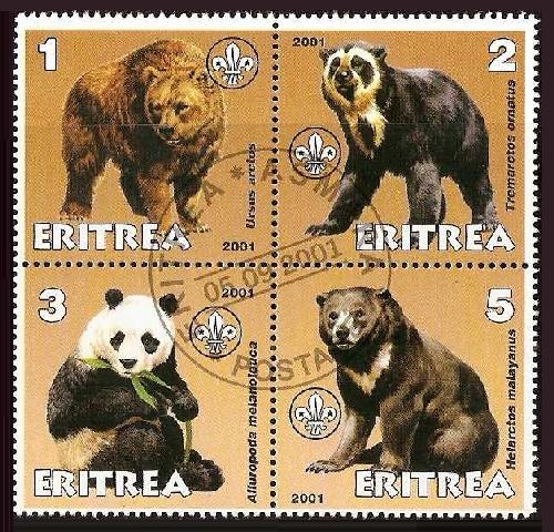 Eritrea - serie of stamps (bears)